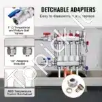 Universalus 4 Kontūrų Kolektorius Grindiniam Šildymui |  Nerūdijantis Plienas | Tikslus Debitomatis 5 L/min - Image 2