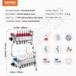 Universalus 6 Kontūrų Kolektorius Grindiniam Šildymui | SUS304 Nerūdijantis Plienas | Tikslus Srauto Valdymas 5 L/min - Image 6