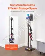 Universalus dulkių siurblio stovas su ratukais, 30 x 30 x 126 cm, juodos spalvos, plieninis - Image 4