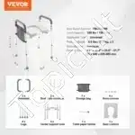 Universalus tualeto sėdynės pakėlimas su paminkštinta sėdyne ir rankenomis,158 kg - Image 6