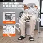 Universalus tualeto sėdynės pakėlimas su paminkštinta sėdyne ir rankenomis,158 kg - Image 5