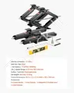 Universalus žirklinis domkratas, 4 vnt. / 2948 kg / 10.3-59.5 cm - Image 7