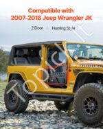 Vamzdinės durelės, 2 vnt., Jeep Wrangler JK, 2007–2018, juodos - Image 2