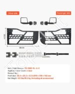 Vamzdinės durelės, 2 vnt., Jeep Wrangler/Gladiator, 2018–2024, juodos - Image 7