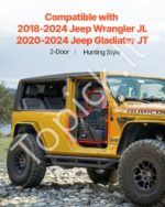Vamzdinės durelės, 2 vnt., Jeep Wrangler/Gladiator, 2018–2024, juodos - Image 2