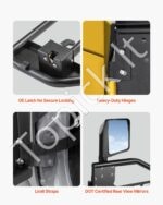 Vamzdinės durelės, 2 vnt., Jeep Wrangler/Gladiator, 2018–2024, juodos - Image 4