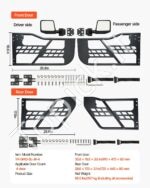 Vamzdinės durelės, 4 vnt., Jeep Wrangler JK, 2007–2018, juodos - Image 7