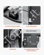 Vamzdinės durelės, 4 vnt., Jeep Wrangler JK, 2007–2018, juodos - Image 3