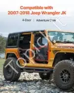 Vamzdinės durelės, 4 vnt., Jeep Wrangler JK, 2007–2018, juodos - Image 2