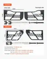 Vamzdinės durelės, 4 vnt., Jeep Wrangler JK, 2007–2018, juodos - Image 8