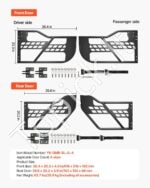 Vamzdinės durelės, 4 vnt., Jeep WranglerGladiator, 2018–2024, juodos - Image 7