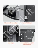 Vamzdinės durelės, 4 vnt., Jeep WranglerGladiator, 2018–2024, juodos - Image 3