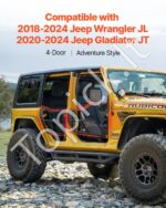 Vamzdinės durelės, 4 vnt., Jeep Wrangler/Gladiator, 2018–2024, juodos - Image 2