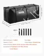 Vandeniui atsparus krovinių krepšys automobiliui, ant kablio, 0.56 m³ / 152x61x62 cm - Image 7