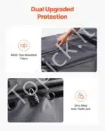 Vandeniui atsparus krovinių krepšys automobiliui, ant kablio, 0.85 m³ / 153x61x91.3 cm - Image 5