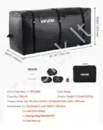 Vandeniui atsparus krovinių krepšys automobiliui, ant kablio, 0.85 m³ / 153x61x91.3 cm - Image 6