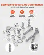 Varžtai su imperiniu sriegiu – 1110 vnt. A2-50 klasės nerūdijančio plieno rinkinys (200x140x39mm) - Image 3