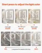 Veidrodis su spintele ir LED apšvietimu, 100 x 60 cm - Image 3