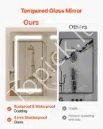 Veidrodis su spintele ir LED apšvietimu, 100 x 60 cm - Image 4