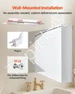 Veidrodis su spintele ir LED apšvietimu, 100 x 60 cm - Image 5