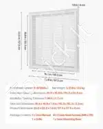 Ventiliacinės Grotelės su Lamelėmis (57,5x57,5x4 cm) | Didelės Plieninės Atvamzdžio Grotelės | Montavimo Angai 50,5x50,5 cm - Image 7