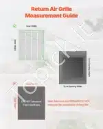 Ventiliacinės Grotelės su Lamelėmis ir Filtru (57,4x70,2x4 cm) | Baltos Plieninės Atvamzdžio Grotelės | Angai 50x63 cm - Image 2