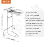 Vienos Lentynos Mobilus Vežimėlis – Nerūdijantis Plienas, Reguliuojamas Aukštis 790-1360 mm, 550 x 660 mm, Su Ratukais - Image 6