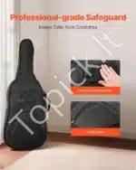 Violončelės dėklas, 4/4 dydis, atsparus vandeniui, nailonas, juodas, 1220x490x150 mm - Image 2