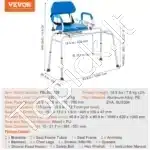Vonios perkėlimo suoliukas su reguliuojamu aukščiu, 150 kg apkrova - Image 6