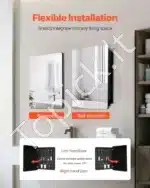 Vonios spintelė su veidrodžiu | Pakabinama aliuminio spintelė su lentynėlėmis 61x13x76 cm - Image 5