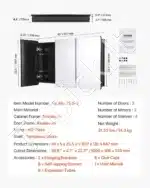 Vonios veidrodis su spintele, 3 durų, 101.7 x 64.7 cm - Image 6