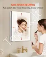 Vonios veidrodis su spintele ir LED apšvietimu, 50 x 70 cm - Image 4