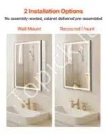 Vonios veidrodis su spintele ir LED apšvietimu, 50 x 70 cm - Image 5