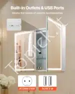 Vonios veidrodis su spintele ir LED apšvietimu, 60 x 80 cm - Image 7