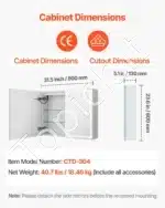 Vonios veidrodis su spintele ir LED apšvietimu, 60 x 80 cm - Image 2