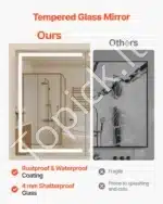 Vonios veidrodis su spintele ir LED apšvietimu, 60 x 80 cm - Image 4