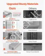 Vonios veidrodis su spintele ir LED apšvietimu, 65 x 65 cm - Image 6