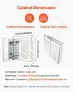 Vonios veidrodis su spintele ir LED apšvietimu, 65 x 65 cm - Image 2