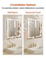 Vonios veidrodis su spintele ir LED apšvietimu, 65 x 65 cm - Image 5