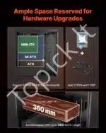 Žaidimų PC korpusas, vidutinio dydžio, su 2x 120 mm ventiliatoriais - Image 3