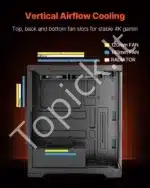 Žaidimų PC korpusas, vidutinio dydžio, su 2x 120 mm ventiliatoriais - Image 4