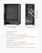 Žaidimų PC korpusas, vidutinio dydžio, su 4x 120 mm ARGB ventiliatoriais - Image 7