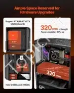 Žaidimų PC korpusas, vidutinio dydžio, su 4x 120 mm ARGB ventiliatoriais - Image 4