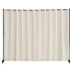 Smėlio spalvos biuro/kambario pertvara su ratukais, 308.5x245.5 cm