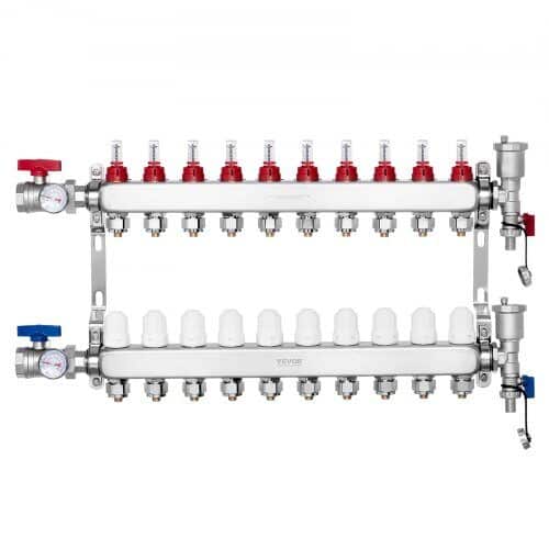 us2FDRFSQBXG10HL1S697V02Fgoods_img-v12Fradiant-heat-manifold-m100-1.2.jpg Premium 10 Kontūrų Kolektorius Grindiniam Šildymui | SUS304 Nerūdijantis Plienas | Reguliuojami Debitomačiai 5 L/min - Image 1