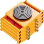 Didelės galios transportavimo platforma 8 t – 280 × 210 × 105 mm, anglinio plieno su 360° pasukama platforma ir keturiais PU ratukais