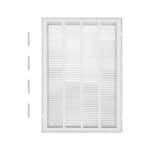 Didelės Stačiakampės Ventiliacijos Grotelės su Lamelėmis BE Filtro (57,2x83x4 cm) | Baltos Plieninės Grotelės Angai 50,5x75,5 cm