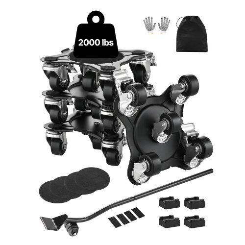 us2FJXYDHBJYWXL50E9KVV02Fgoods_img-v12Ffurniture-dolly-m100-1.2.jpg Mobilus baldų vežimėlis su 5-ratukais, 158 × 158 × 65 mm, anglinis plienas, sukimas 360° - Image 1