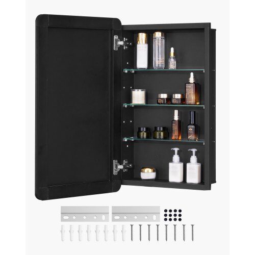 us2FJXYJJXJ16527RZTDFV02Fgoods_img-v12Fmedicine-cabinet-m100-1.2.jpg Pakabinama vonios spintelė su veidrodžiu | 42x13x70 cm - Image 1