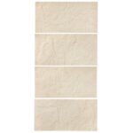 3D sienų plokštės, 4 vnt., 120x60 cm, dirbtinio akmens raštas, gelsvos